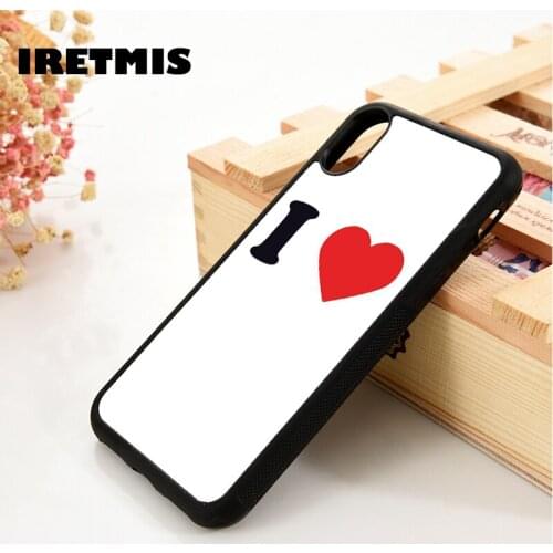 Iretmis 5 5S SE 6 6S TPU Silicone Rubber Phone Case Cover for iPhone 7 8 Plus X Xs 11 12 MINI Pro Max XR I Love