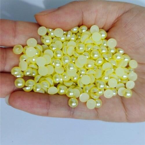 Jonquil Half Round Pearl Rhinestone Crystal Non Hotfix Flat Back Rhinestones Trim Accessories for Nail Art Rhinestones