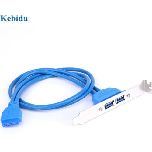 KEBIDU Motherboard USB 3.0 20pin to Dual USB3.0 Baffle Cable/USB3.0 Rear Chassis Baffle Cable Computer Cable Connector