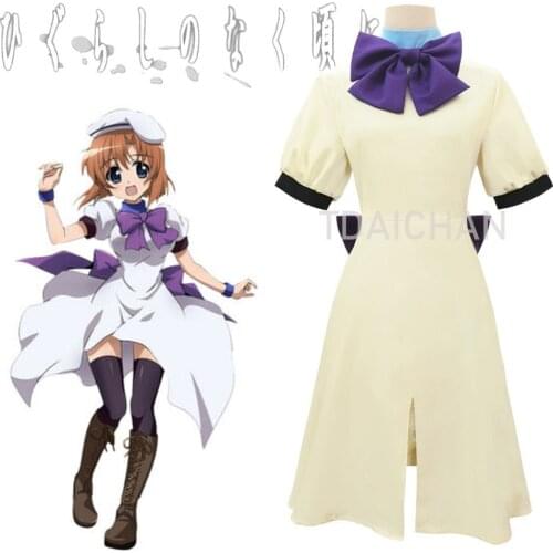 Ryugu Rena Cosplay Costume Higurashi When They Cry Steam Edition Reina Dresses Halloween Womans Gift Cosplay Role Play Wigs