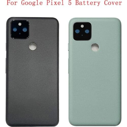 Battery Cover Housing Case Back Glass Rear Door Panel For Google Pixel 5 Back Glass Cover Camera Frame Lens with Logo