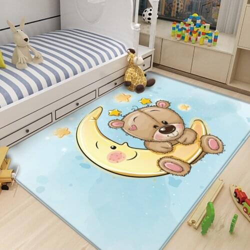 Alfombra Cartoon Cute Kid Carpet Animal Bear Printed Child Playing Blanket Modern Brief Carpets for Palor Bedroom LivingRoom Rug