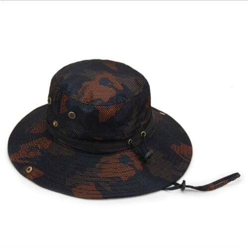 Mens summer sun hat couple camouflage hat fisherman cap women sun protection folding fishing sun hats