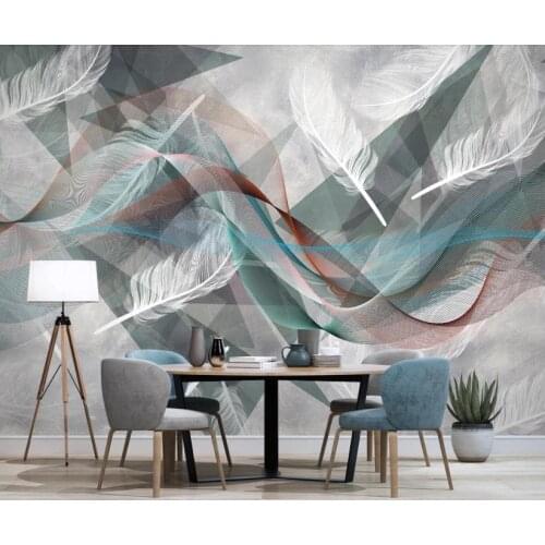 Custom wallpaper for walls 3 d Nordic modern simplicity mural For living room bedroom photo wall mural Feather tv background