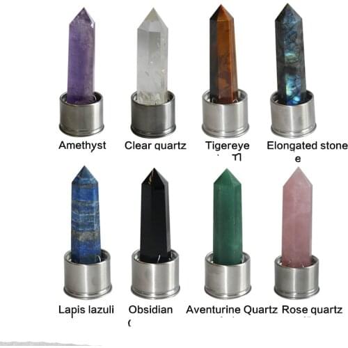 Natural Crystal Column Stone Quartz of Various Materials Magic wand heals energy stone point water cup bottel Ornament replace