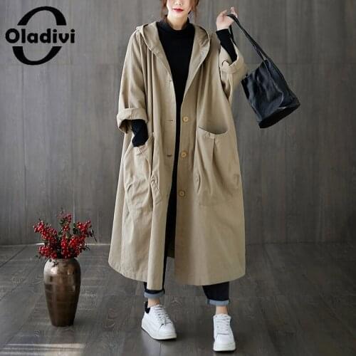 Oladivi Women's Long Trench Coats