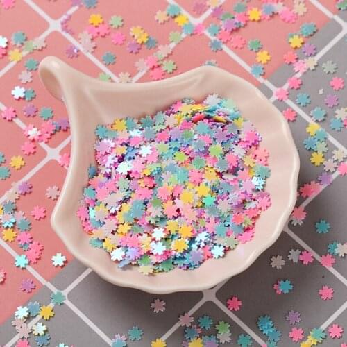 20g/Lot Cherry Blossom 4mm PVC Confetti Sequin For Crafts Paillettes Glitter Nail Art Decoration Sequin DIY Confetti Accessories