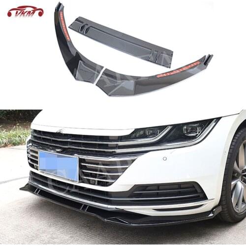3PCS/Set ABS Front Bumper Lip Spoiler Splitters For Volkswagen VW CC 2019 2020