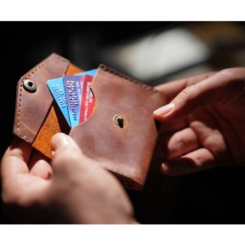 Handmade Genuine Leather Card Case Wallet Authentic Women Men Accessory Stylish Desing High Quality Gift - ES-9028