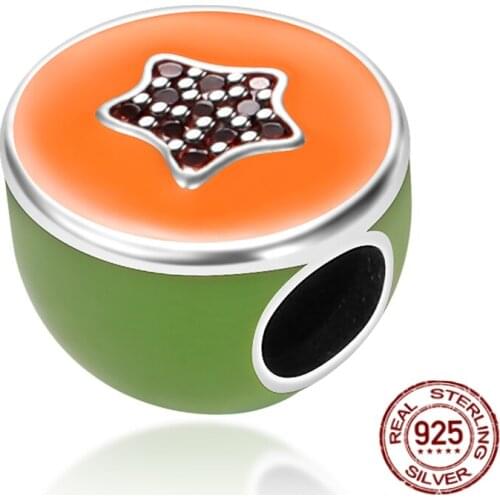 925 Sterling Silver Beautiful Three-Color Papaya Beads Charms Fit Original 3mm Bracelet&Bangle Making DIY Jewelry For Women Gift