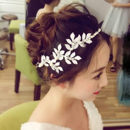 Sweety Leaf Pearls Hair Sticks Hair Comb Hair Pins Set Bridal Wedding Head Piece Hair Jewelry Accessories Set