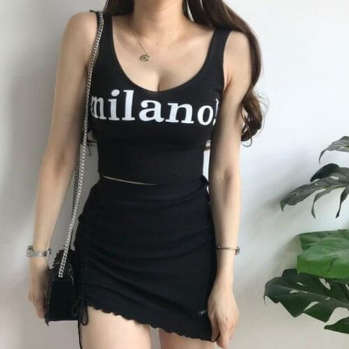 Heliar Sexy Tops Women Women Tank Top Cropped Camis Letter Print Female Cute V-Neck Crop Tops Night Club Y2k Tops Sexy Women