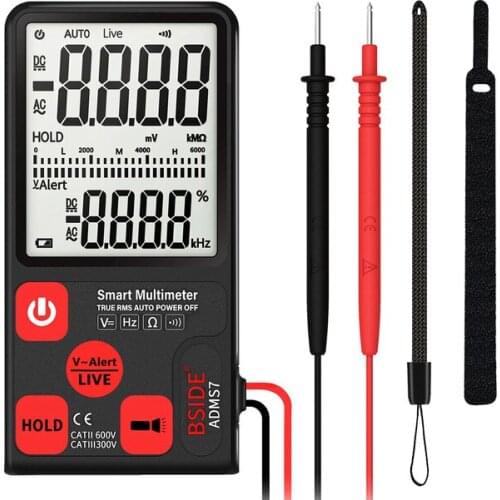 Smart Digital Multimeter With 3.5'' Large LCD 3-Line Display TRMS 6000 Counts with Analog Bargraph