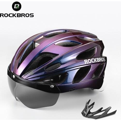 ROCKBROS Cycling Helmet Ultralight Unisex Bicycle Helmet Goggles MTB Road Bike Equipment Motorcycle Electric Cyclist Scooter Hat