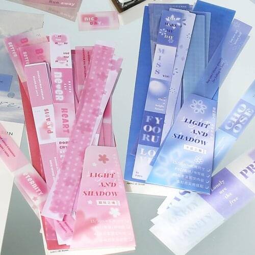 Viety 45 Pcs Light Shadow Sticker Decorative Journal Scrapbooking Planner Label Stickers Cute Kawaii Stationery School Supplies