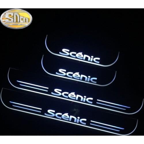 SNCN Waterproof Acrylic Moving LED Welcome Pedal Scuff Plate Pedal Door Sill Pathway Light For Renault Scenic 2011 - 2020