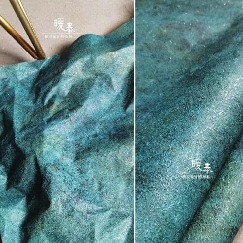 Peacock Green Paper Sence Fabric Stiff DIY Modelling Design Patches Crafts Background Decor Creative Clothing Designer Fabric