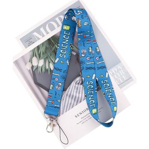 ZF3268 1pcs Scientific Theme Lanyard Badge ID Lanyards Mobile Phone Rope Key Lanyard Neck Straps Accessories For Student Teacher