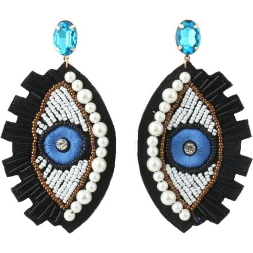 Zouchunfu Brincos Devils Eye Earrings for Women Pendant Earrings Handmade Statement Big Earrings Fashion Earrings Kolczyki