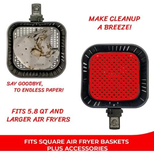 1PC Reusable Air Fryer Square Baking Pads Food Grade Silicone Square Baking Tools Silicone Oil Mats Kitchen Supplies