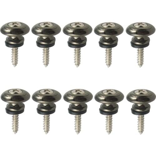 Tooyful 10Pc Mushroom Head Guitar Strap Lock End Pins Pegs Strap Buttons for Acoustic Electric Bass Guitar Ukulele