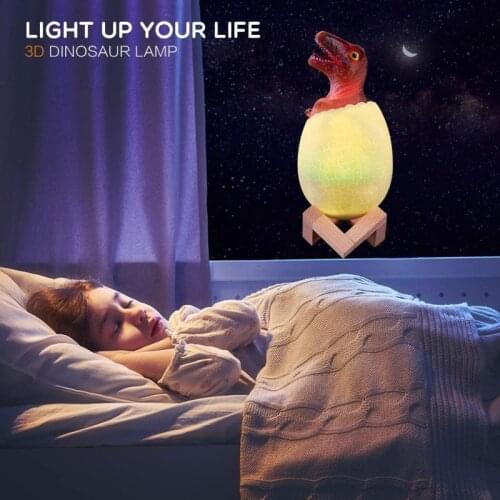 3D Dinosaur Lamp,Decorative 3D Tyrannosaurus Egg Light,Smart Night Light with 3 Colors Change,Touch Switch LED Nightligh