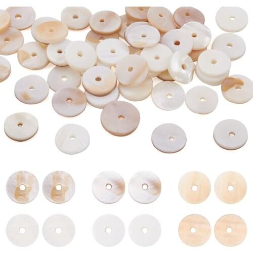 50pcs 10mm Dyed Flat Round Natural Shell Bead Spacers Disc Heishi Beads for Jewelry Making DIY Necklace Bracelet Accessories