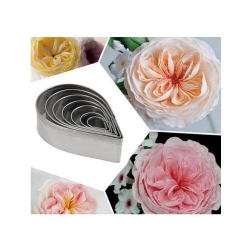 7pcs/set Kitchen Baking Mold Fondant Party Wedding Decor Water Droplet/Rose Petal Cookie Cake Cutters Biscuit Pastry Mould Cute