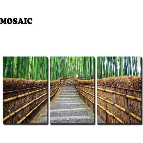 Diy diamond paintings 3pcs/set Bamboo Forest in Kyoto Japan diamond embroidery full display 3d mosaic cross-stitch new year gift
