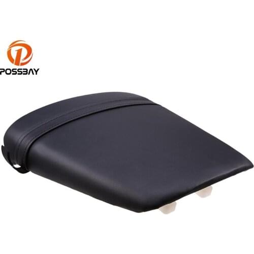 POSSBAY Motorcycle Rear Seat Cover Pillion Cushion Black Leather For Yamaha YZF R6 1998 1999 2000 2001 2002 ATV