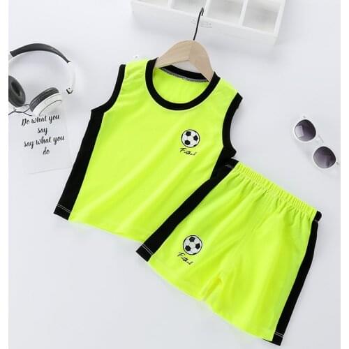 Kids Baby Summer Clothing Shorts Sets Girl Clothes Children Boys T-shirts Vest Sweatshirts Sports Training Suit Football Uniform