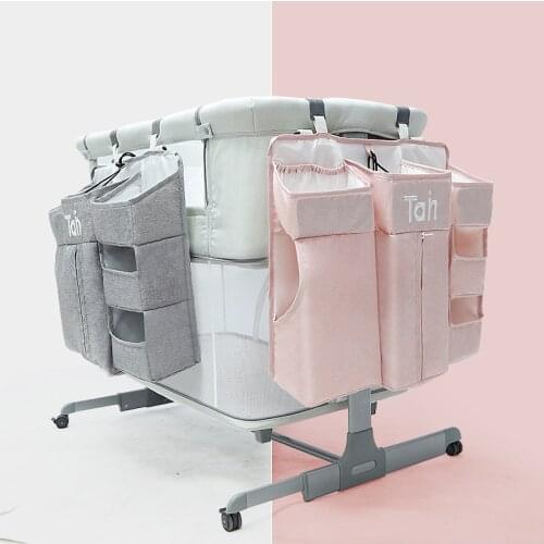 Baby Bed Diaper Storage Bags Organizer Newborn Crib Hanging Bags Baby Care Organizer Infant Bedding Nursing Bags