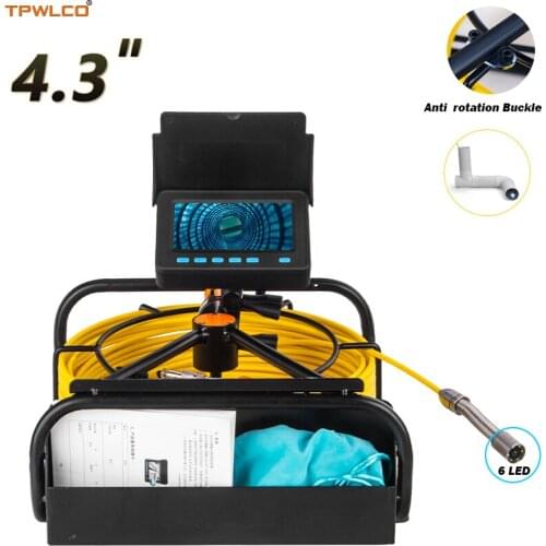 4.3inch LCD Color Monitor Drain Pipe Sewer Inspection Camera System 20m Cable High Quality Endoscope Camera 17mm With 6pcs LEDS