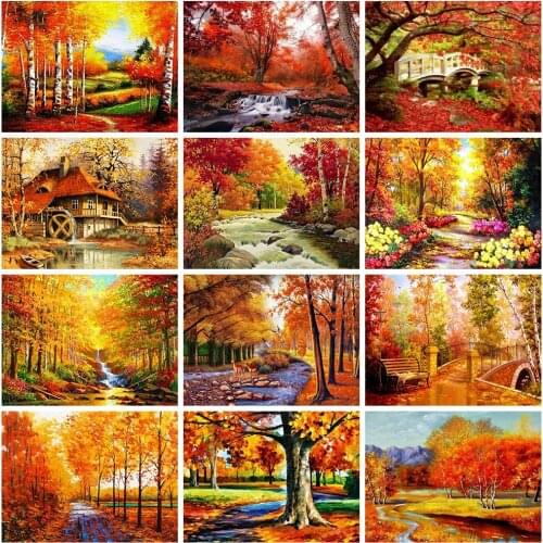 Evershine Diamond Painting Autumn Scenery 5D DIY Full Square Diamond Embroidery Tree Cross Stitch Crafts Kit Home Decor