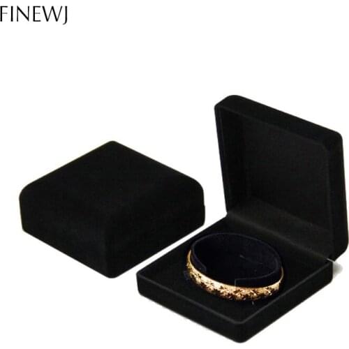 Premium Bangle Bracelet Box Black Velvet Coated Jewelry Display Boxes C Collar Jewellery Packaging Gift Holder Organizer Case