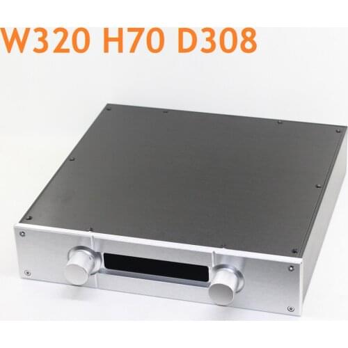 All Aluminum Power Amplifier Chassis Luxury DIY Tube Amplifier House DAC Decoding Volume Control Enclosure W320 H70 D308