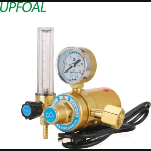 110V 220V CO2 heating pressure gauge heating type pressure reducing valve copper pressure reducer for CO2