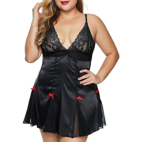 Women Nightdress Homewear Plus Size Sexy Lace Stitching Soft Lingeries Sleepwear Nightshirt Ladies Sleeveless Night Gown 3 Color