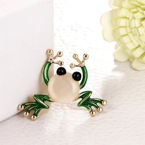 Trendy Animal Frog Brooch Pins Crystal Brooches Women Decoration Clothes Accessories Wedding Jewelry Brooches For Girls Badges
