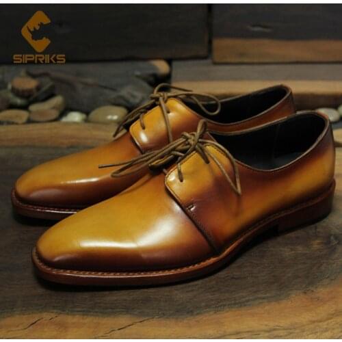 Sipriks Mens Goodyear Welted Shoes Calf Leather Derby Dress Shoes Gentleman Decent Gents Suits Social Wedding Shoes Grooms K951