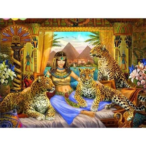 Beautiful girl & tiger DIY Diamond Painting Kit Diamond Floral cross Stitch Rhinestone Mosaic Painting Hall Hanging Murals