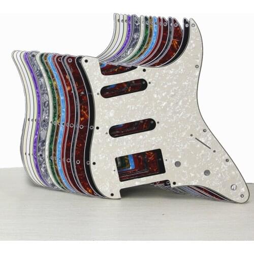 FLEOR 1 Set of 11 Holes Electric Guitar Pickguard SSH HSS Guitar Scratch Plate & Screws Fit Strat Guitar Parts,21 Colors Choose