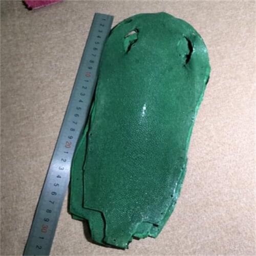 Genuine Stingray Real Skin Leather Hide Pelt Grained Large Big Size Natural Manta Ray Fish Skin Green