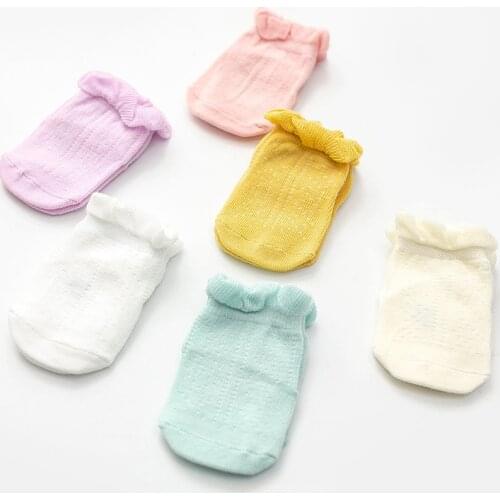 Infant Socks Spring Summer Childrens Socks Bubble Mouth Solid Color Socks Baby Anti-slip Socks Comfortable Newborn Cotton Socks
