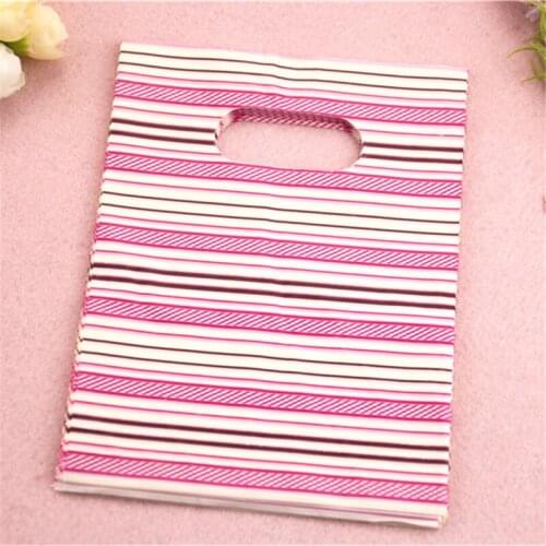 New Design Wholesale 100pcs/lot 13*18cm Luxury Medium Plastic Line Gift Packaging Bags Wedding Sachet Cadeau