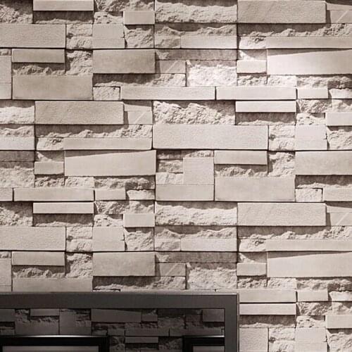 Beibehang Stone Brick Vinyl Wallpaper for walls papel de parede 3D Living Room home Decor Wall Paper roll stickers papier peint
