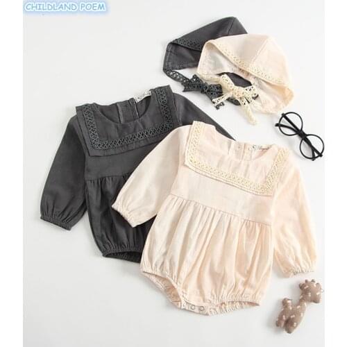 Baby Girl Clothes Summer Autumn Baby Rompers For Girls Long Sleeve Baby Girl Romper Cotton New-born Baby Clothes Set With Hat