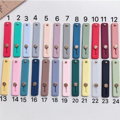 Solid Color Wristband Finger Ring Mobile Phone Holder Stand Push Pull Sticker Paste Universal Hand Band Car Phone Holder Bracket