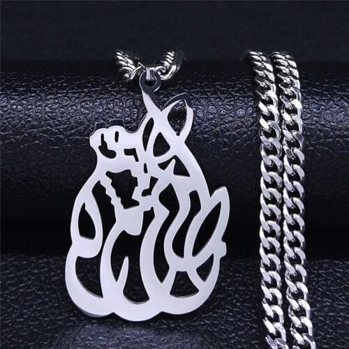 Stainless Steel Necklace Women/Men Silver Color Persian Love Poems Pendant Necklace Jewelry acero inoxidable joyeria NXS05