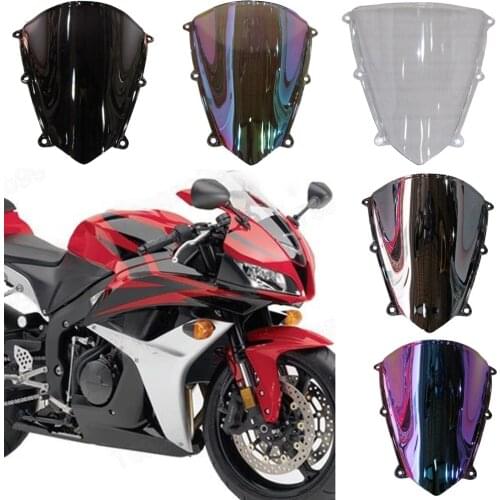 ALLGT ABS Plastic Windshield Windscreen Fit For Honda CBR 600RR F5 2007 2008 2009 2010 2011 Black Transparant
